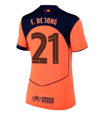 Lacne Ženy Futbalové dres Barcelona Frenkie de Jong #21 2025-26 Krátky Rukáv - Tretina